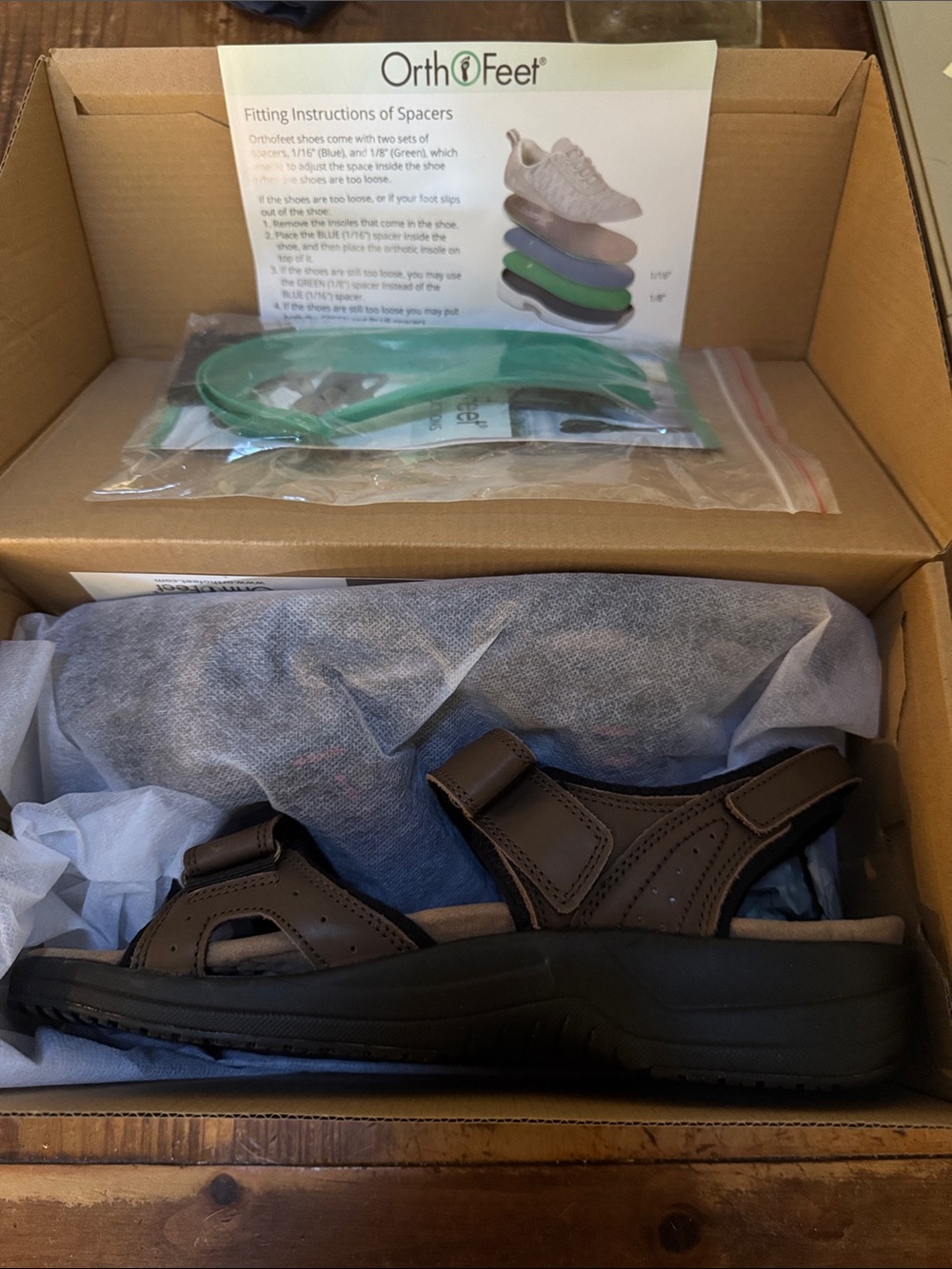 Orthofeet Men's Brown Adjustable Comfort Sandals
